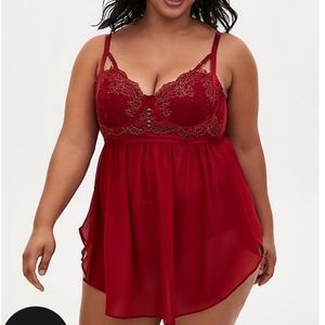 Torrid Dark Red Underwire Babydoll